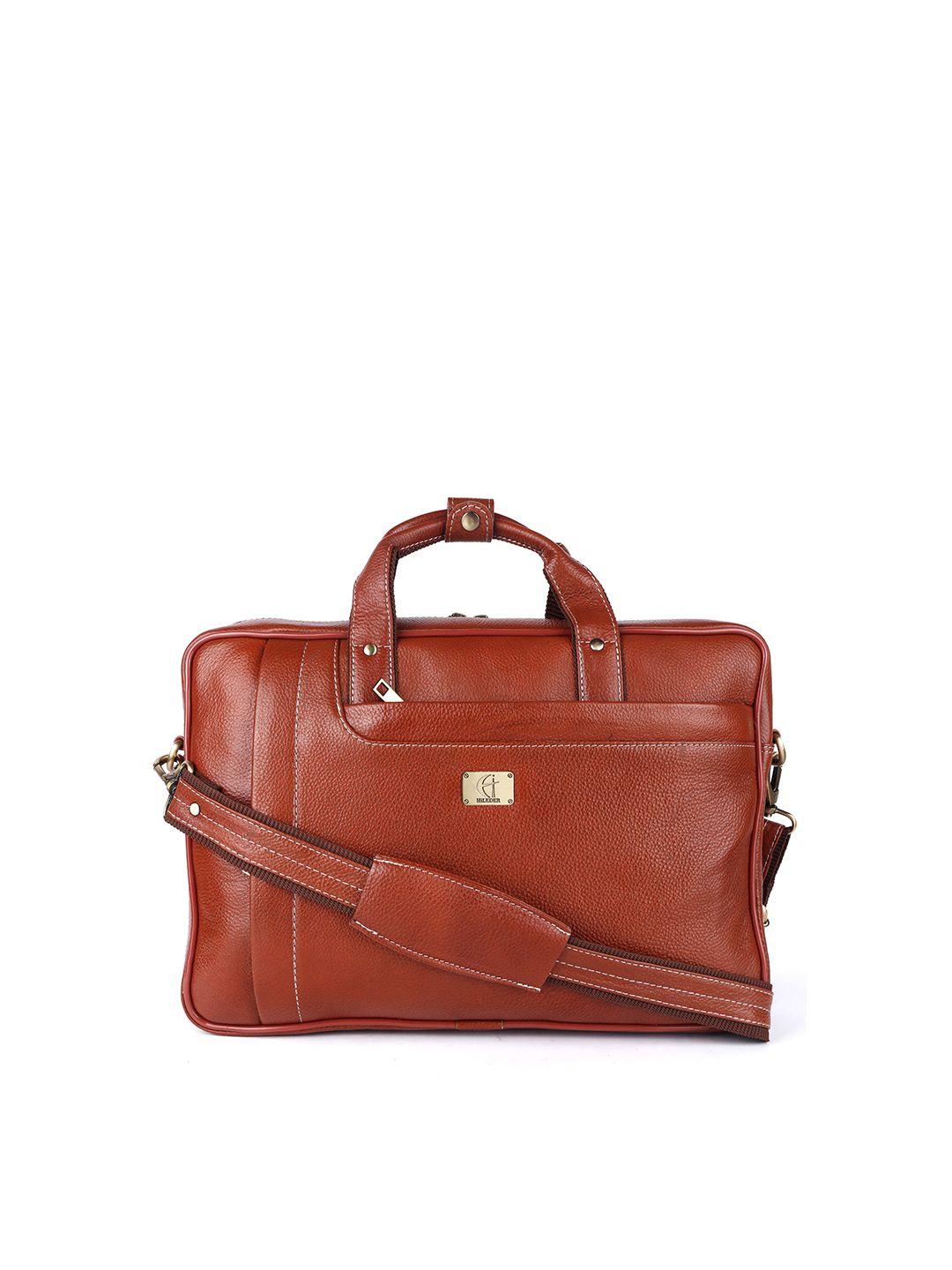 hileder women tan leather laptop bag