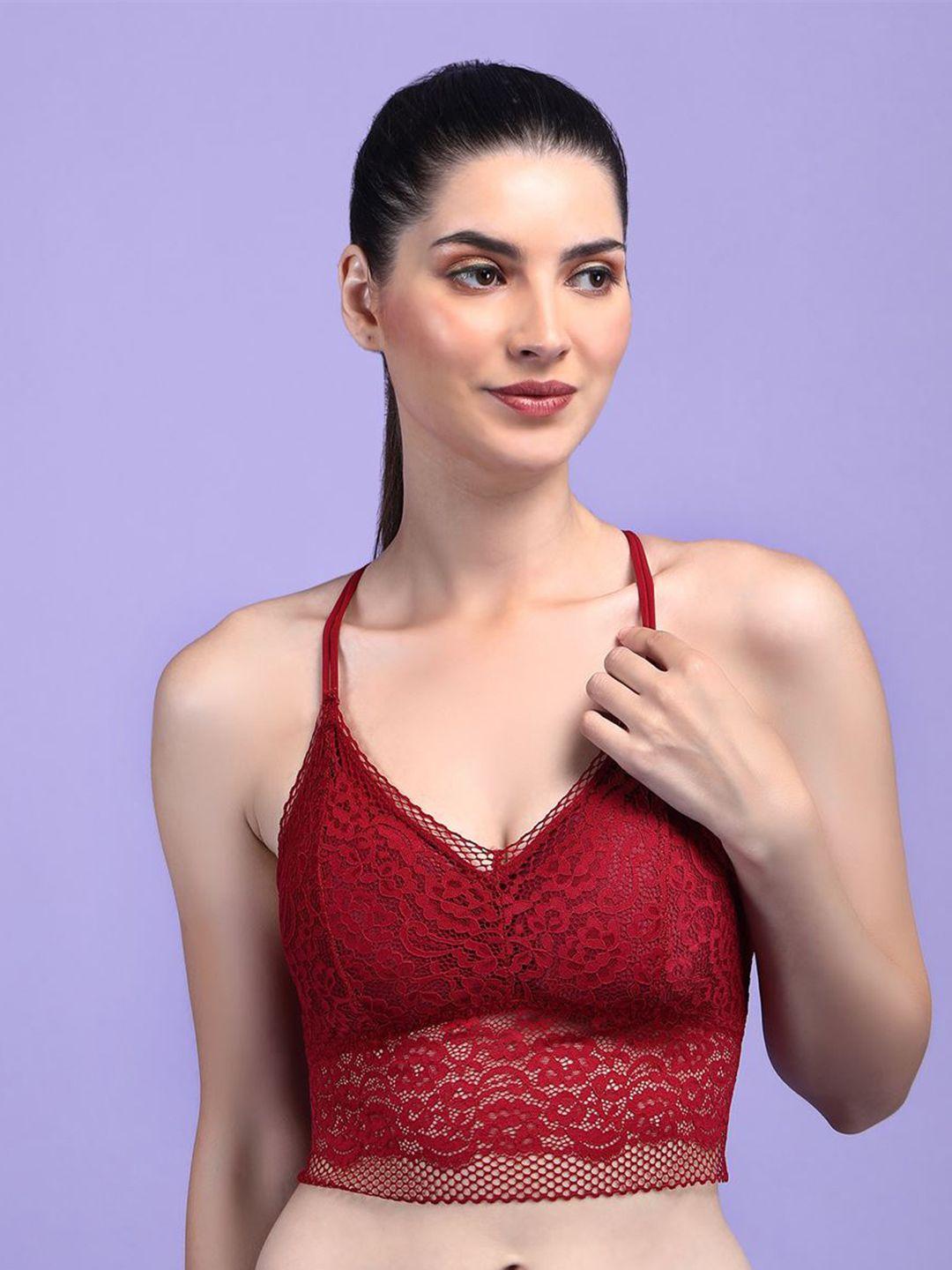 hill islands floral self design full coverage anti odour bralette with 360 degree support