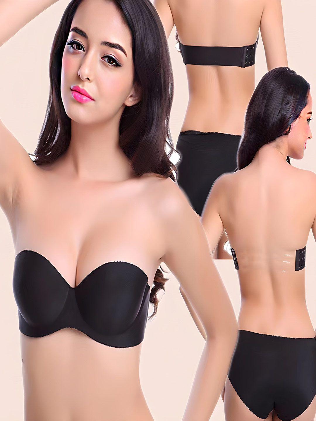 hill islands medium coverage anti odour heavily padded bandeau bra with side shaper