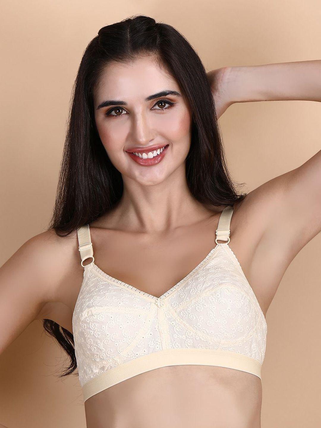 hill islands self design full coverage dry fit cotton everyday bra with all day comfort