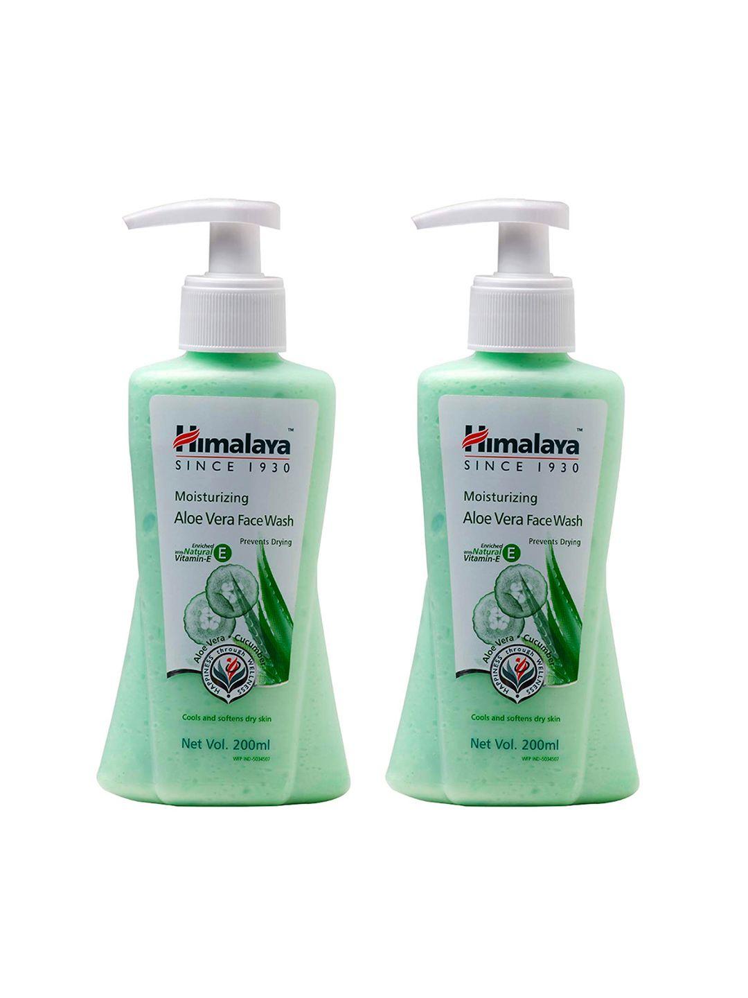 himalaya set of 2 moisturizing aloe vera face wash with natural vitamin e - 200ml each