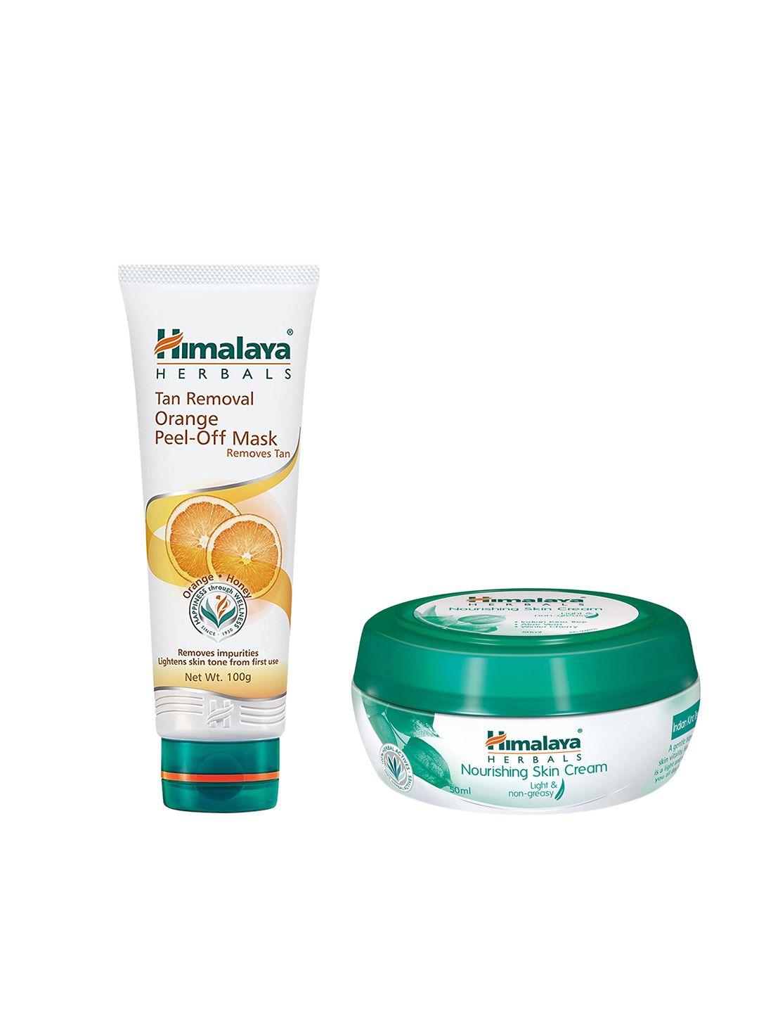 himalaya set of tan removal orange peel-off mask & nourishing skin cream