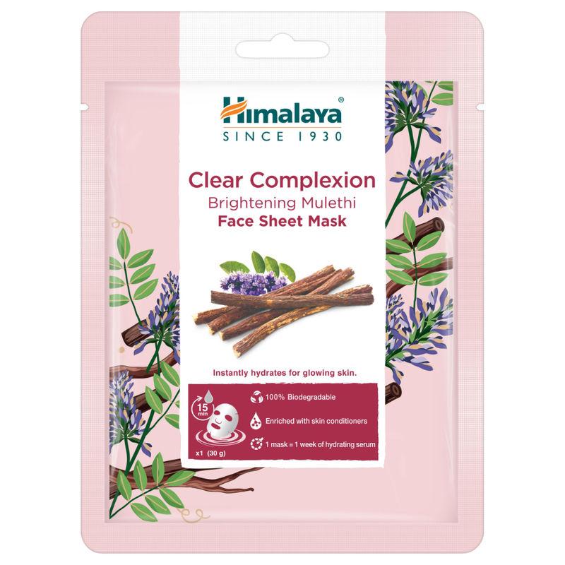 himalaya clear complexion brightening mulethi face sheet mask