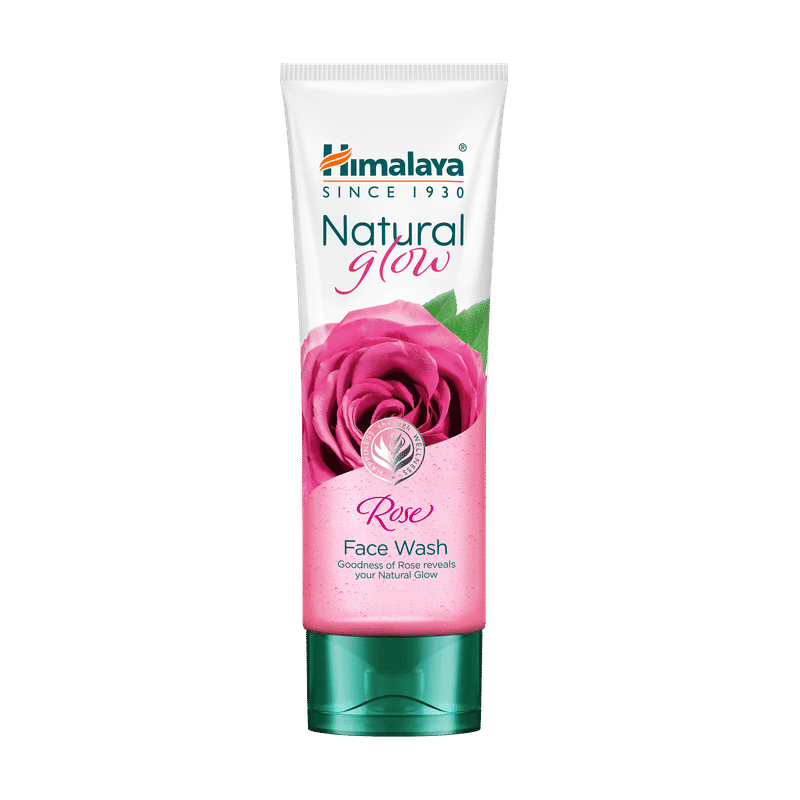 himalaya natural glow rose face wash