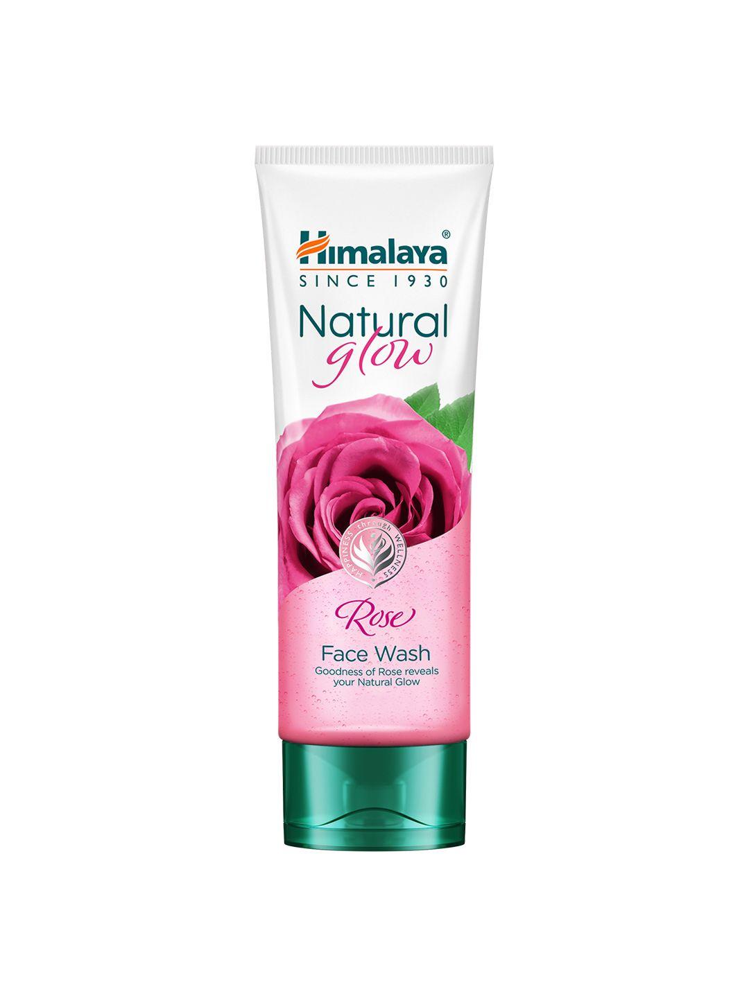 himalaya paraben free natural glow rose face wash with rose flower extract - 50 ml