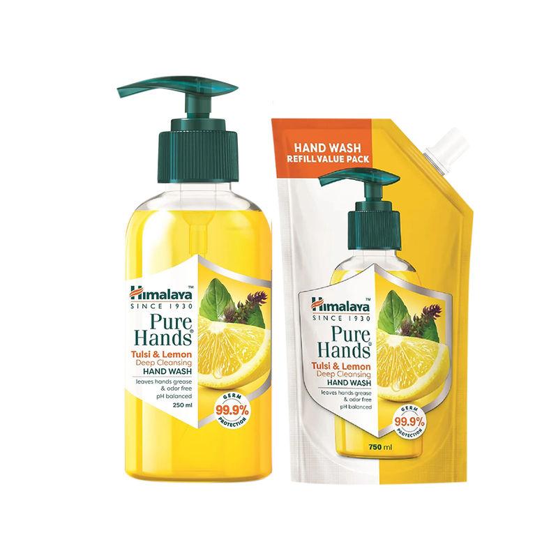 himalaya pure hands tulsi & lemon hand wash combo pack