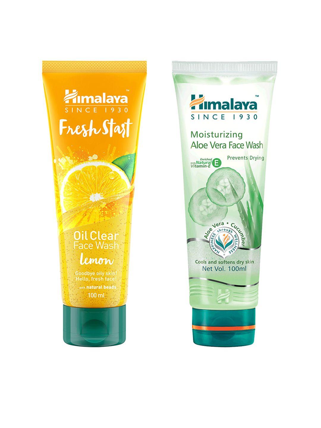himalaya set of 2 face wash - fresh start oil clear lemon & moisturizing aloe vera