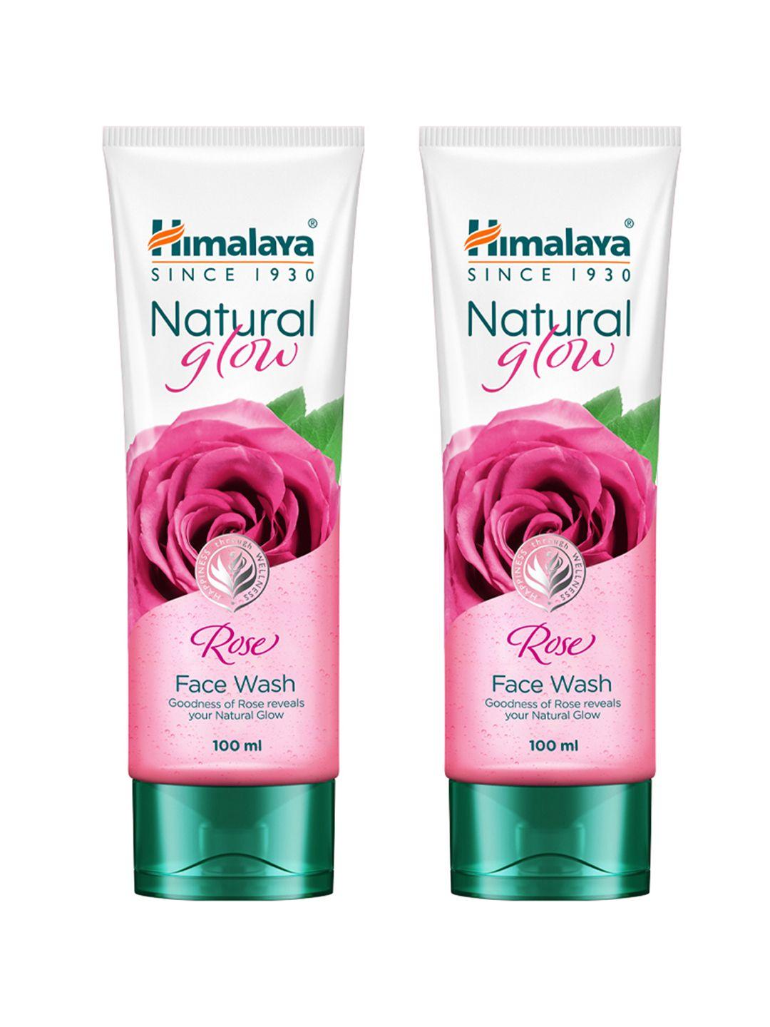himalaya set of 2 natural glow rose face wash - 100ml each