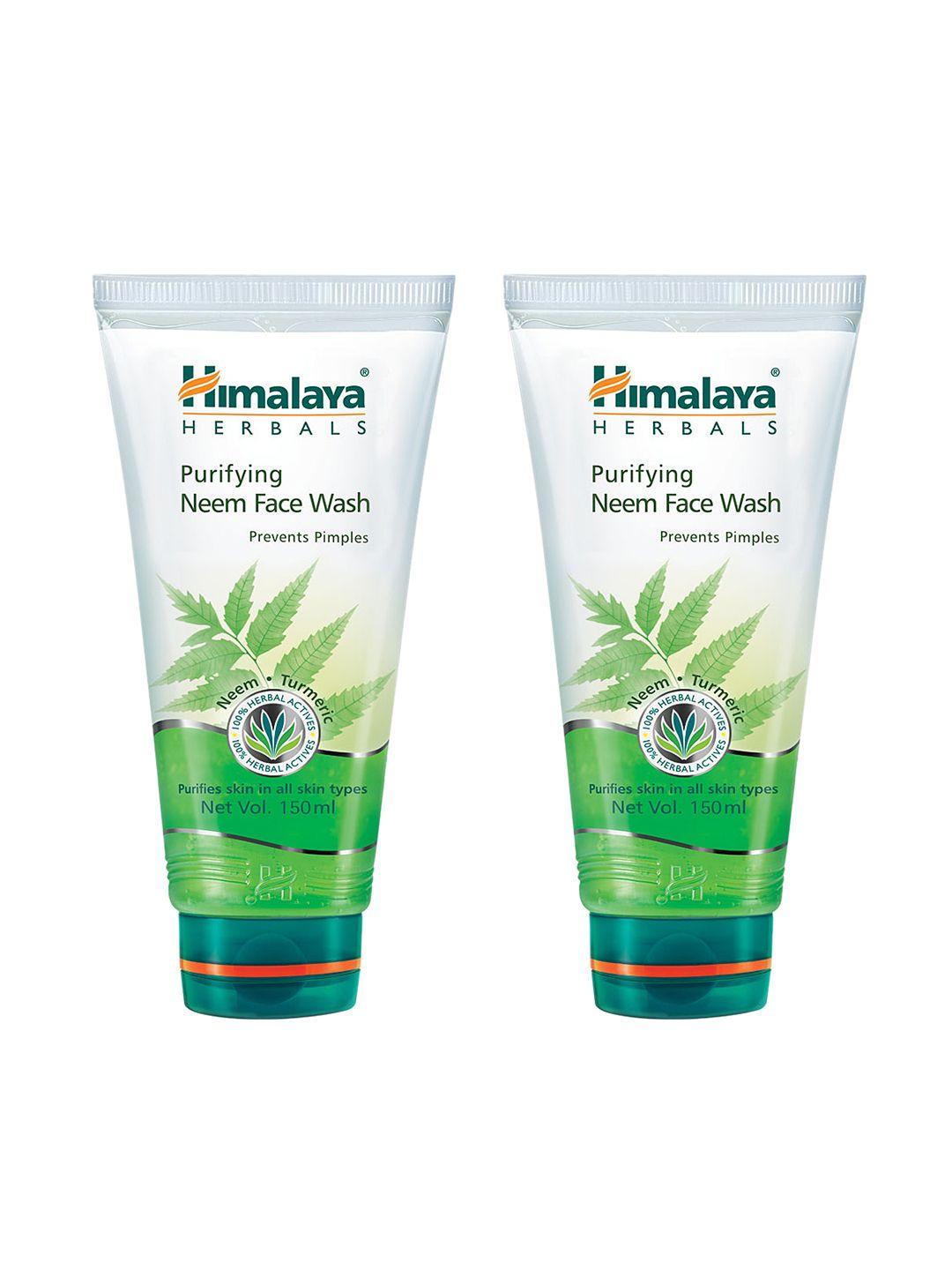 himalaya set of 2 purifying neem face wash for acne-prone skin - 150 ml each
