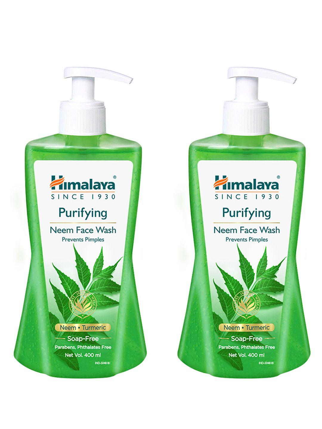 himalaya set of 2 purifying neem face wash with neem & turmeric - 400ml each