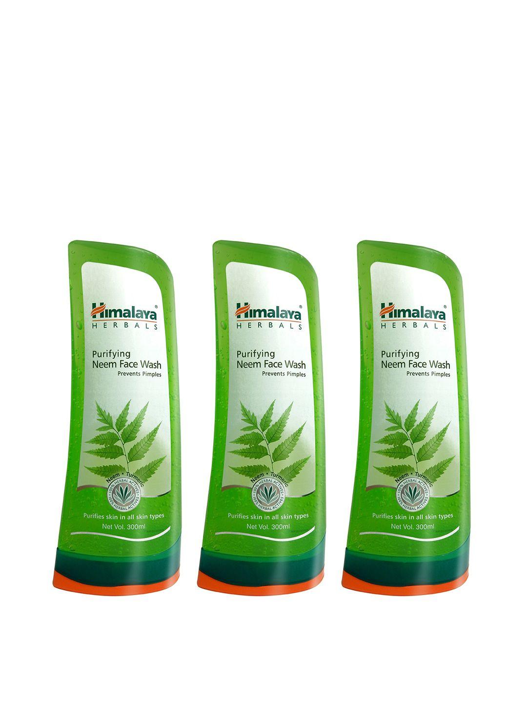 himalaya set of 3 purifying neem face wash 300ml