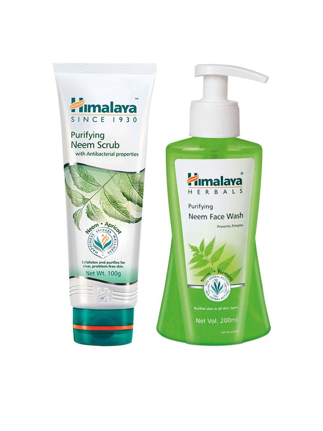 himalaya set of purifying neem face wash & face scrub