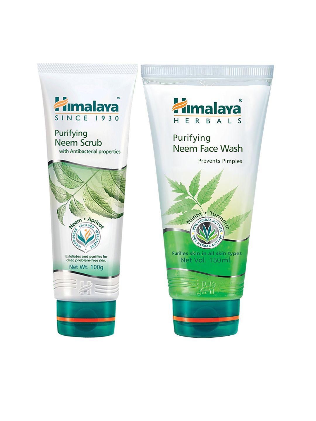 himalaya set of purifying neem face wash & face scrub