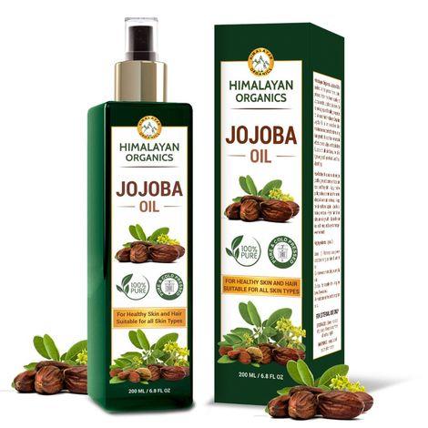 himalayan organics cold press virgin jojoba oil for skin & hair - (200 ml)