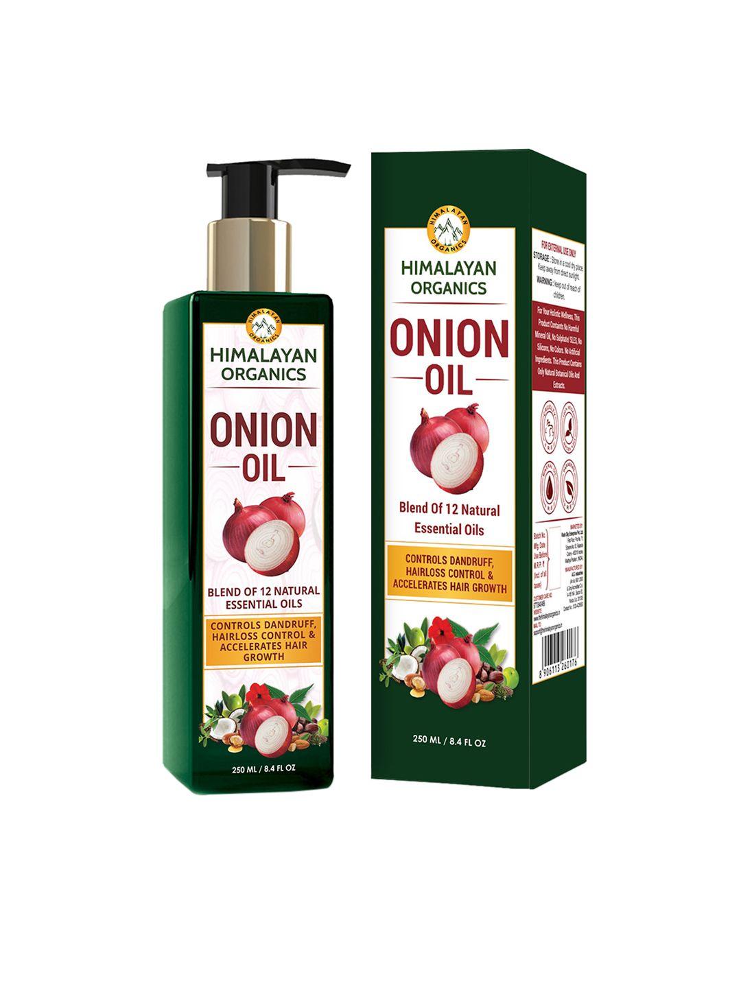 himalayan organics cruelty-free vegan onion hair oil with 12 natural essential oils- 250ml
