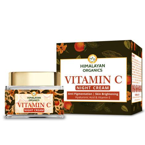 himalayan organics vitamin c night cream with hyaluronic acid | anti pigmentation & skin brightening, 50 ml