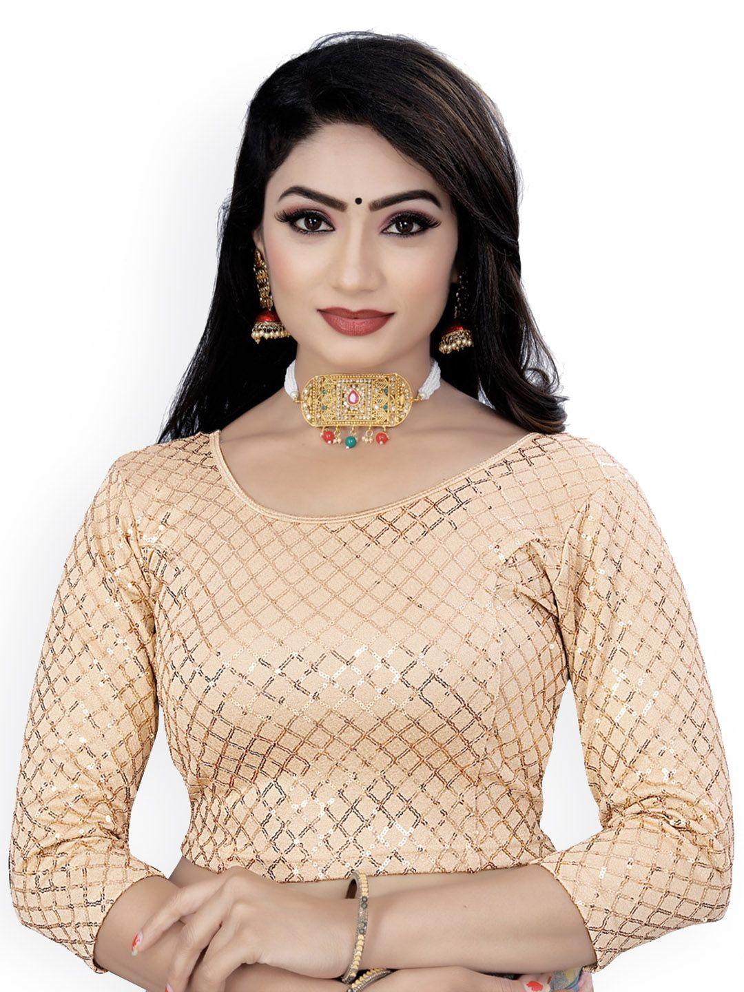 himrise embellished sequinned detail saree blouse