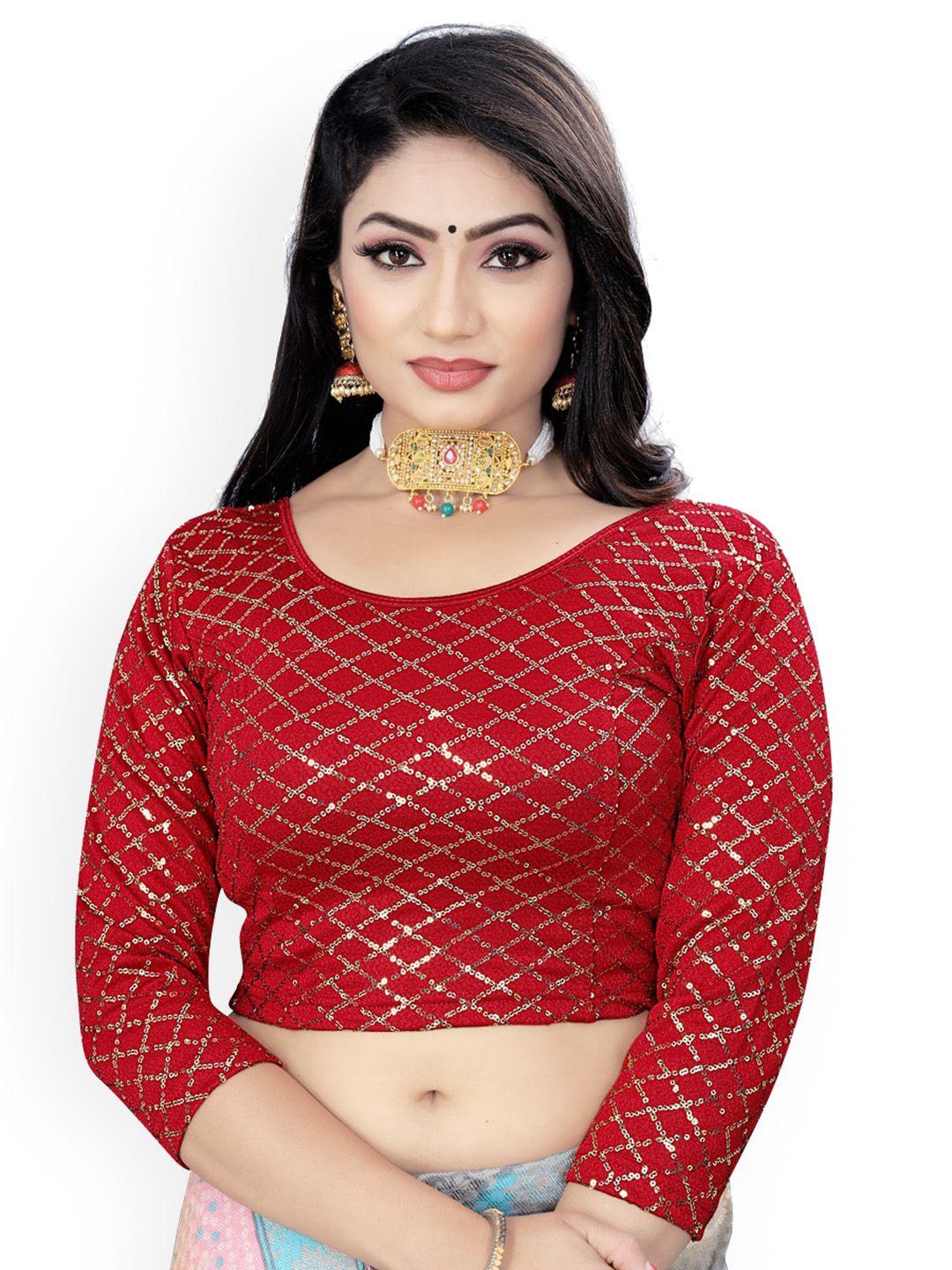 himrise embellished sequinned saree blouse