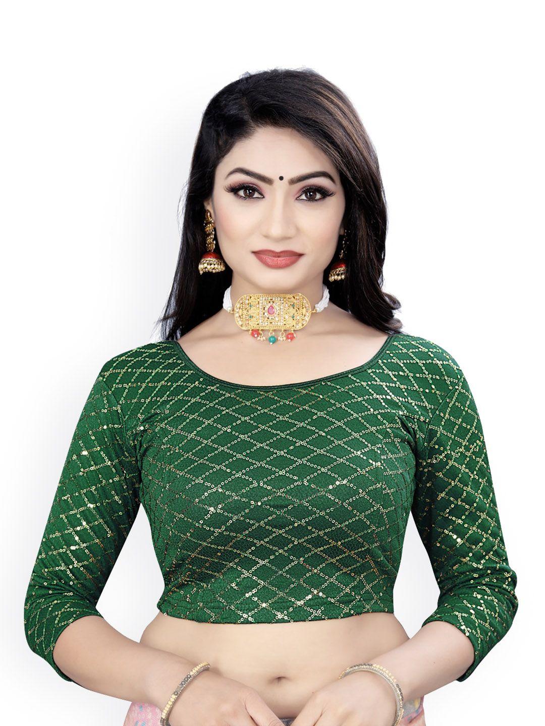 himrise embroidered sequinned saree blouse