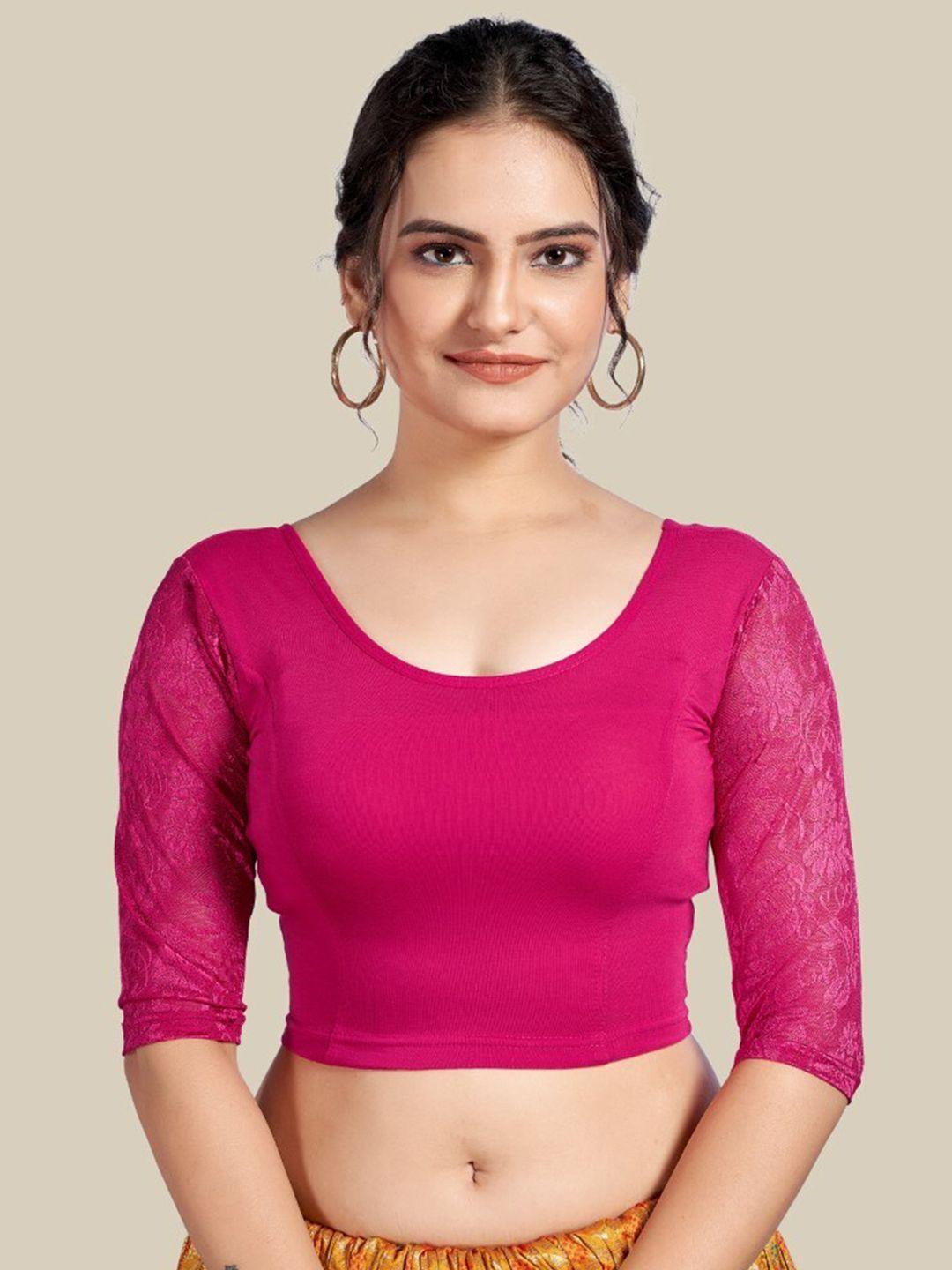 himrise lace sleeves ready to wear saree blouse