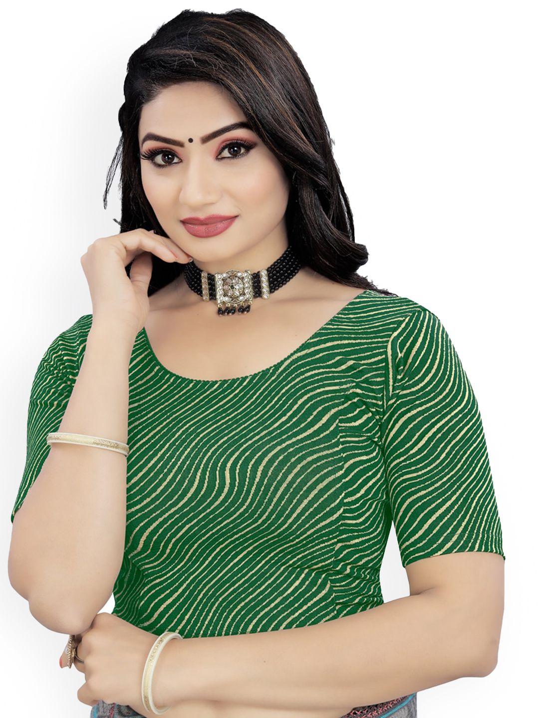 himrise printed round neck saree blouse