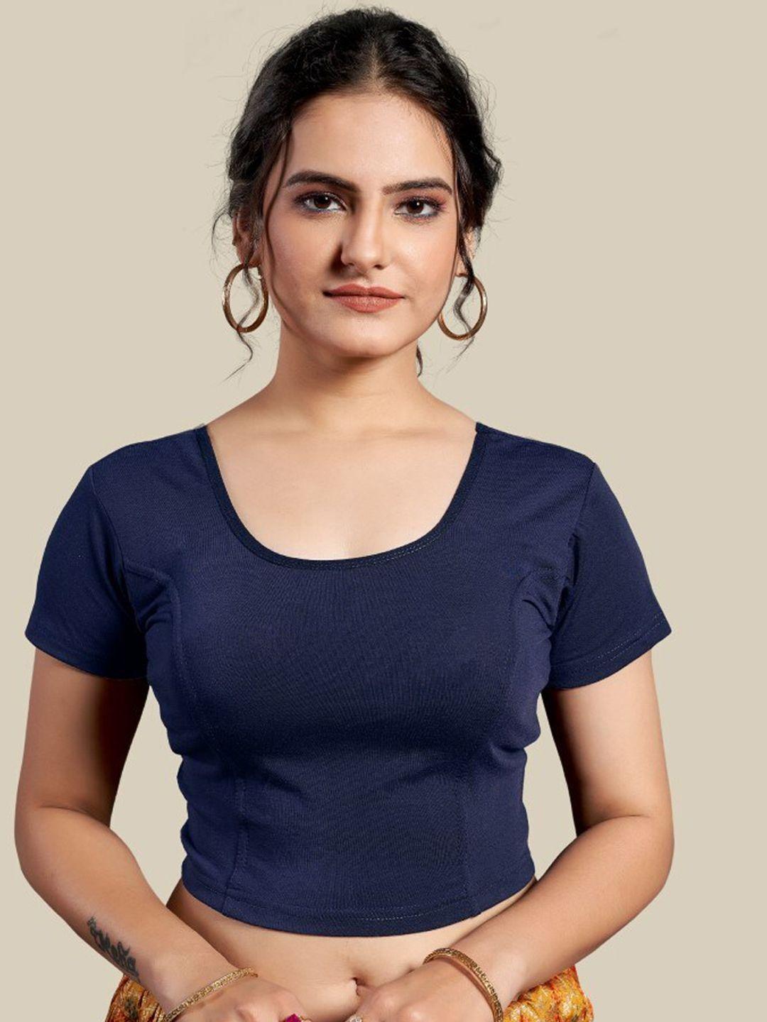 himrise round neck silk saree blouse