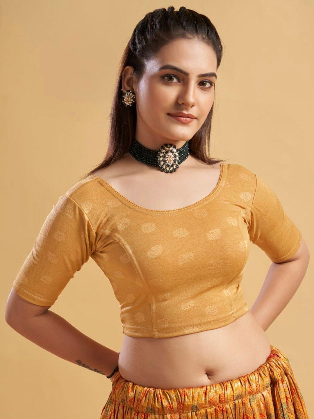 himrise ethnic motifs printed readymade saree blouse