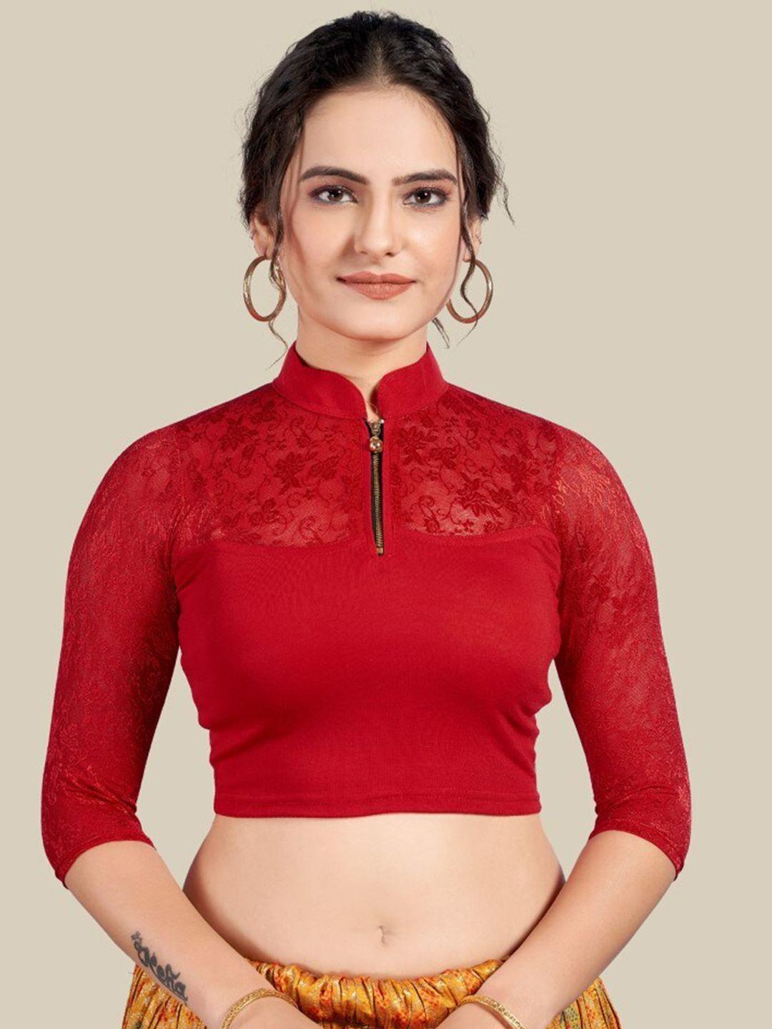 himrise mandarin collar ready to wear saree blouse