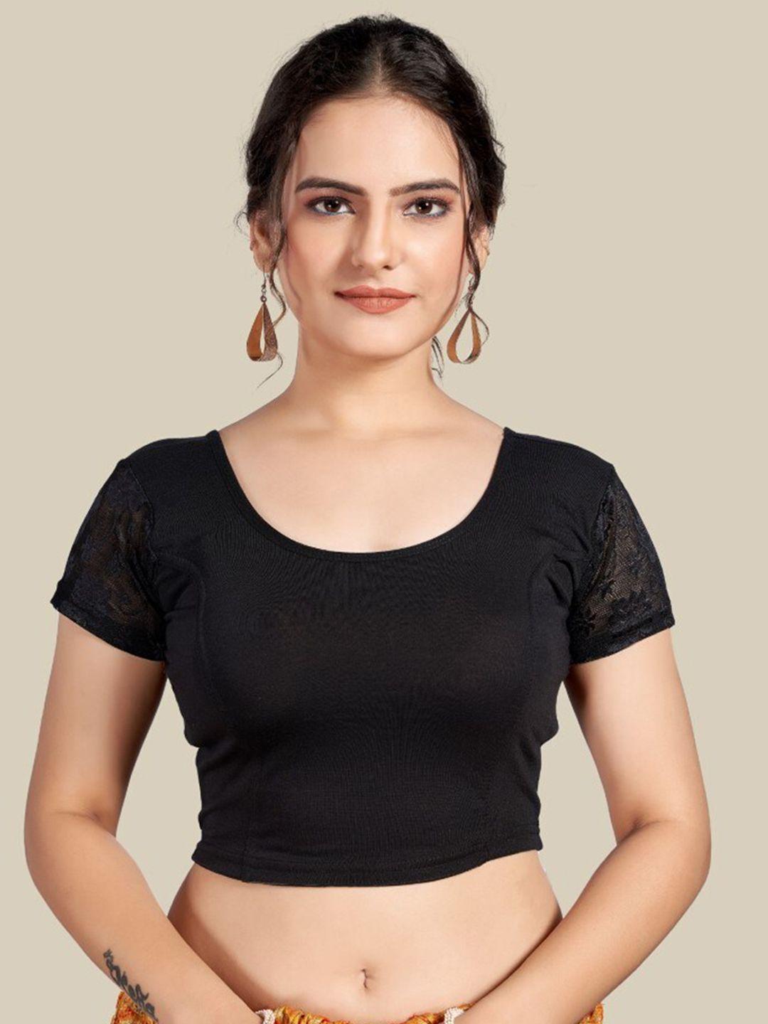 himrise round neck short sleeves lycra saree blouse