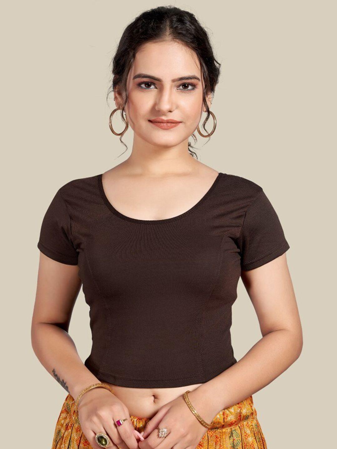 himrise round neck short sleeves saree blouse