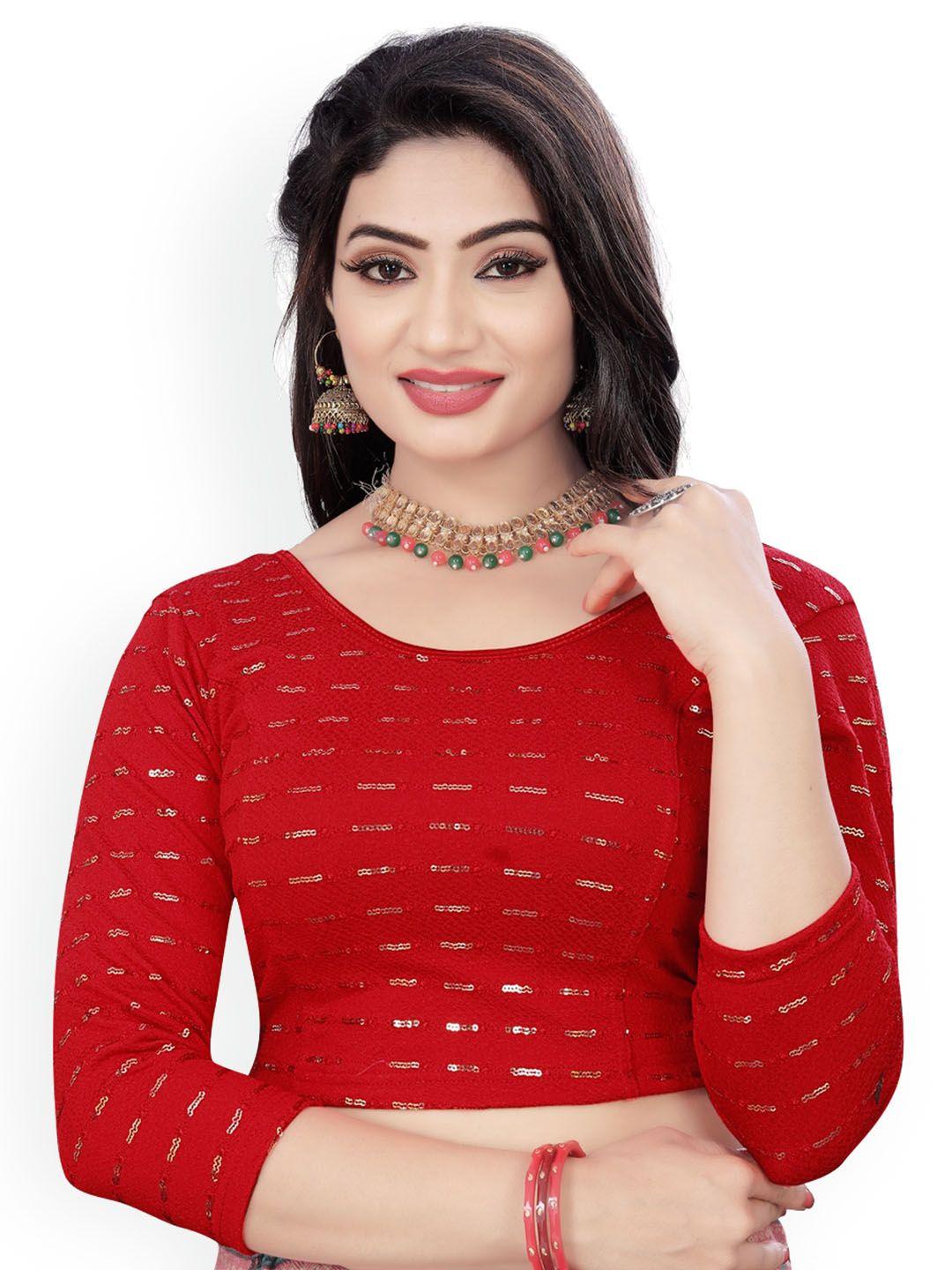 himrise sequinned round neck saree blouse