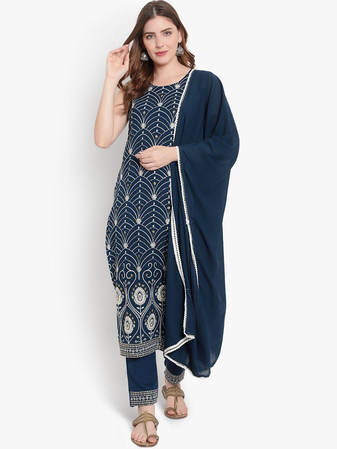 hinayat fashion ethnic motifs embroidered kurta with trousers & dupatta