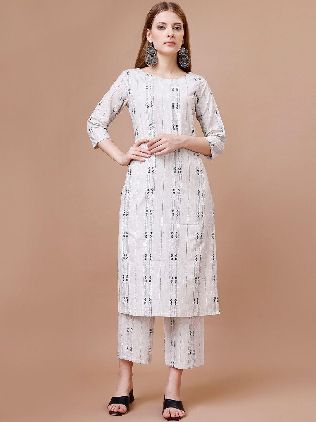 hinayat fashion striped woven design kurta & trousers