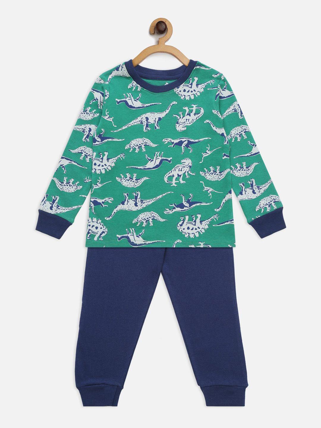 hippodrome boys dinosaur printed pure cotton night suit