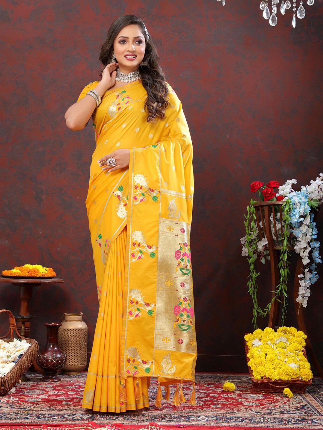 hirapara enterprice ethnic motifs zari pure silk paithani saree