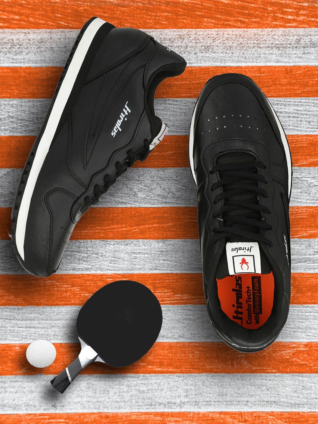hirolas men black synthetic running shoes