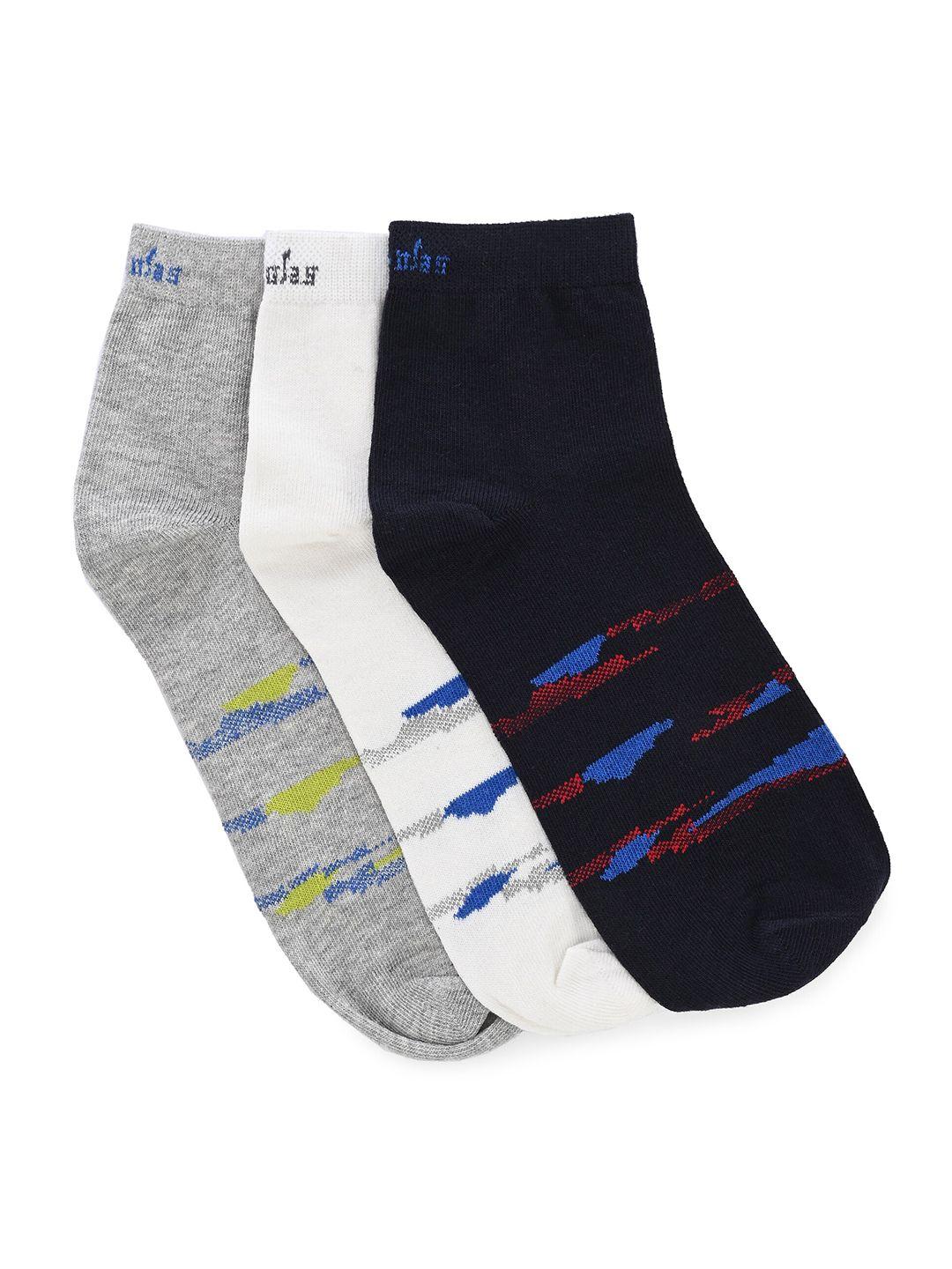hirolas men pack of 3 patterned ankle-length cotton socks