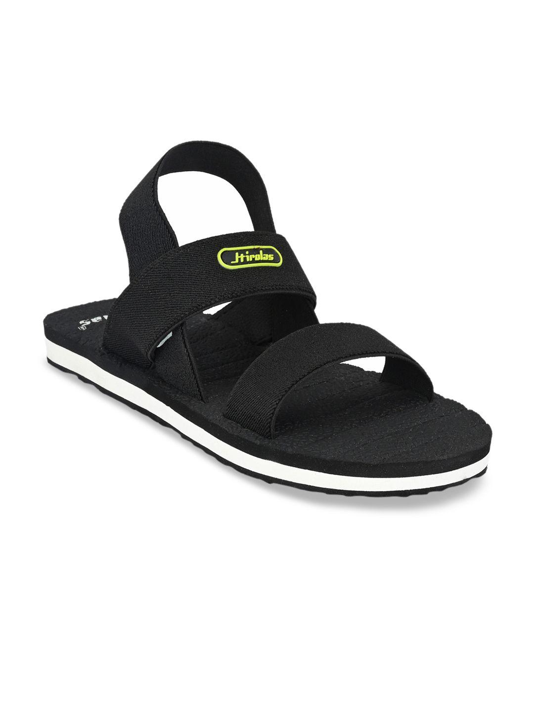 hirolas men black solid slip-on flip-flop