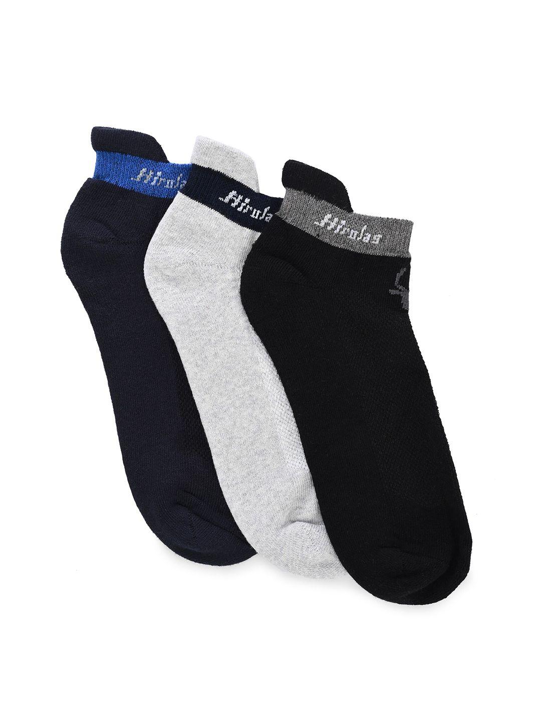 hirolas men pack of 3 patterned ankle-length socks