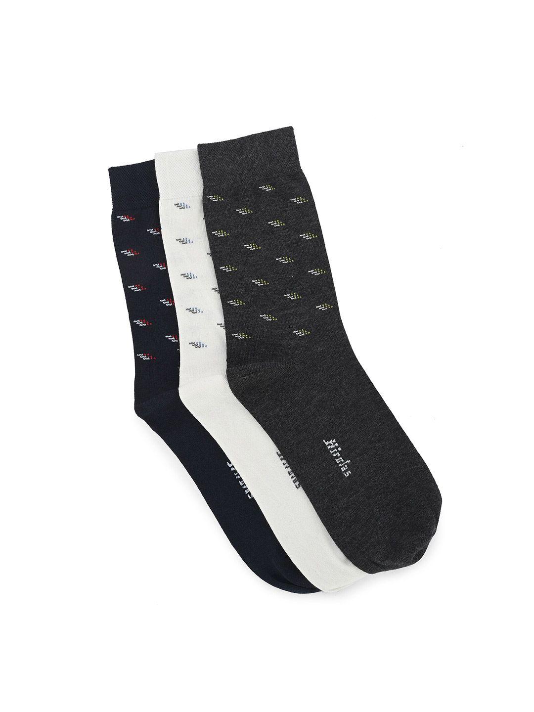 hirolas men pack of 3 printed anti-odour calf-length socks