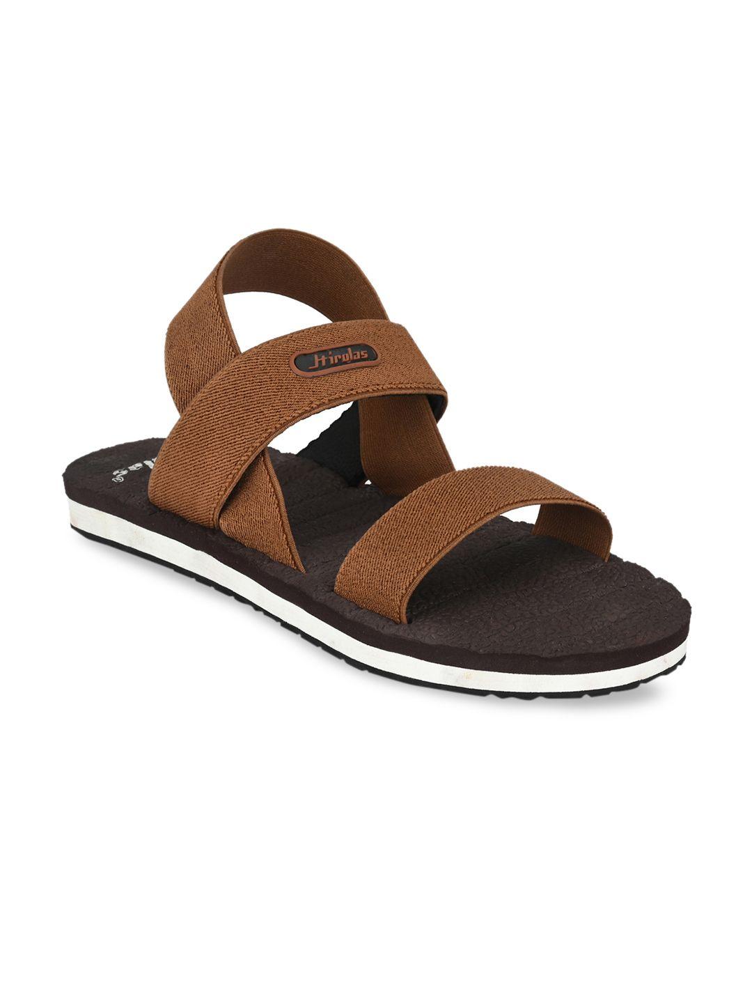 hirolas men tan brown slip-on flip-flops