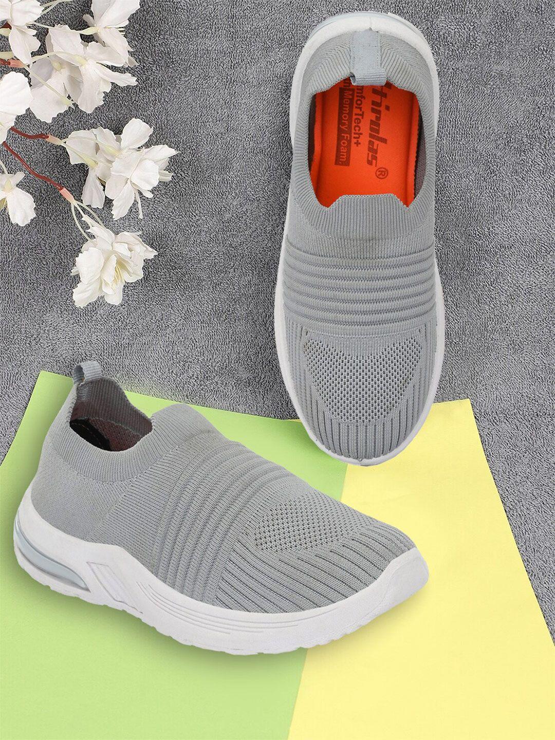 hirolas women grey mesh running shoes