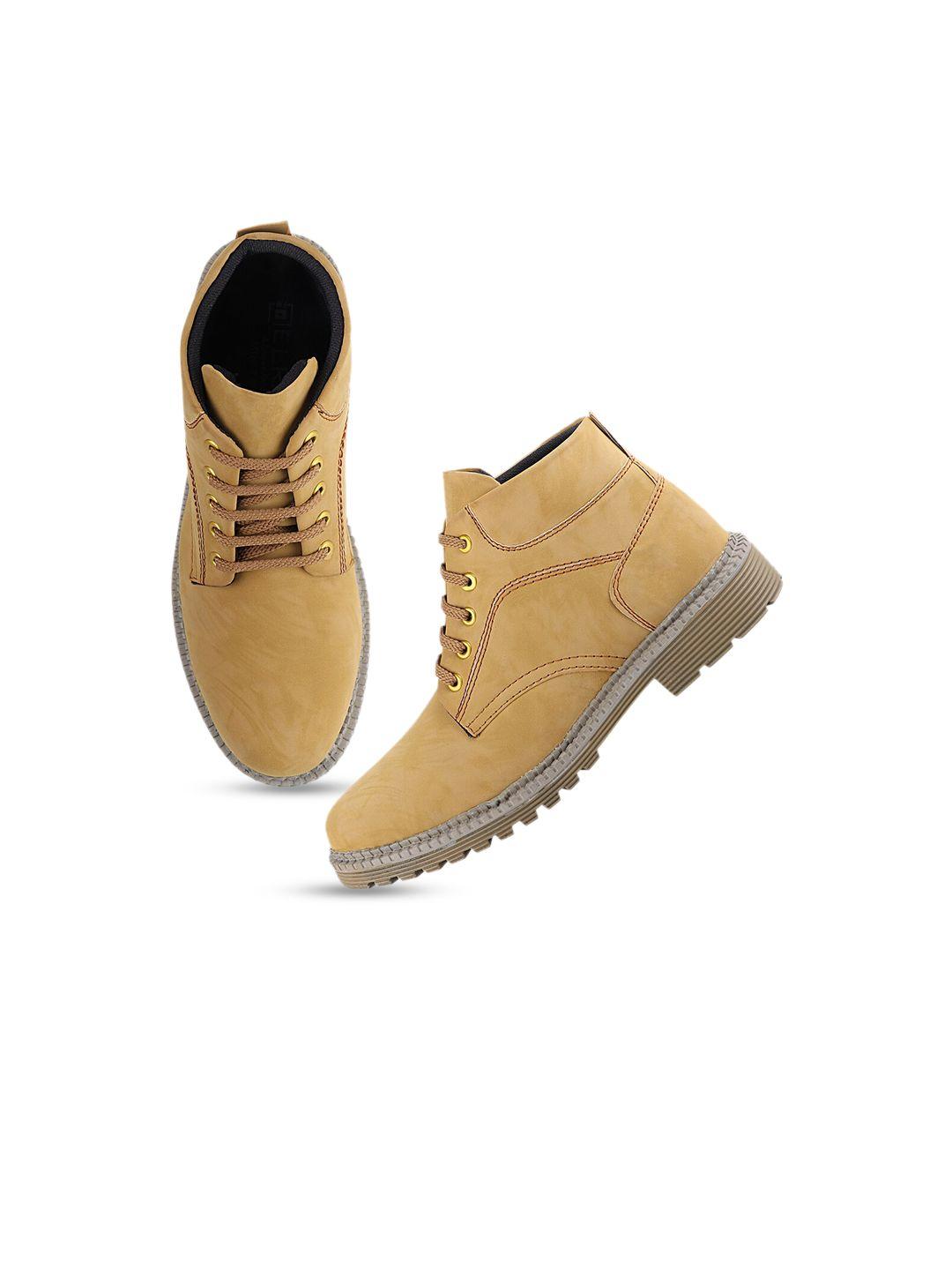 histeria men yellow solid lace-ups regular boots