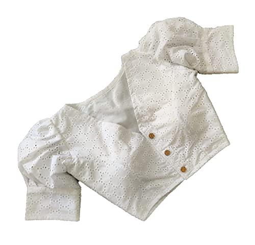 hitarth fashion women's cotton solid puff sleeve blouse (sfb165_w_free_white_free size)