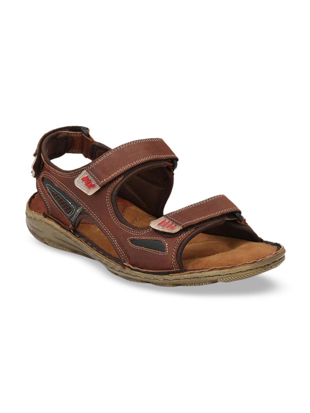 hitz men tan brown leather comfort sandals