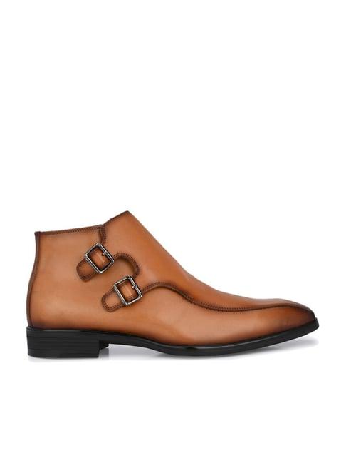hitz men's tan monk boots