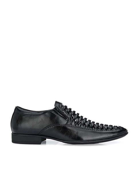 hitz men's black formal loafers