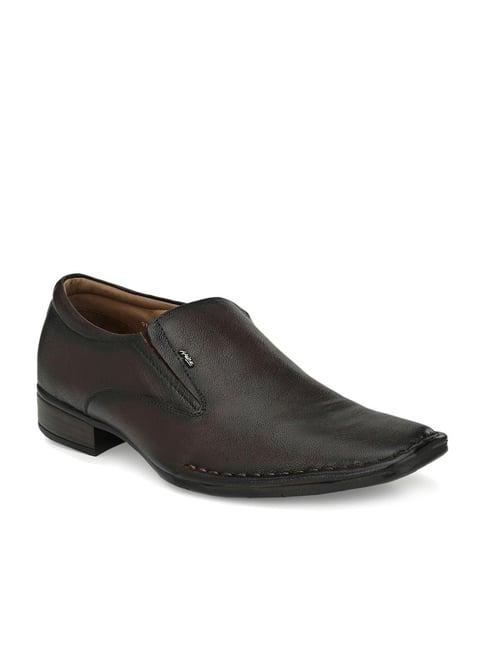 hitz men's brown formal slip-ons