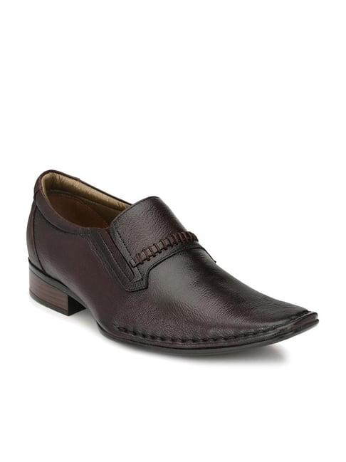 hitz men's brown formal slip-ons