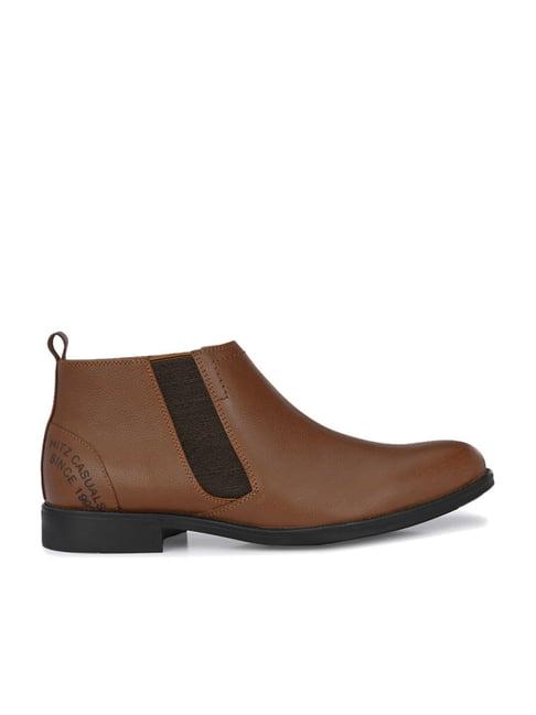 hitz men's tan chelsea boots